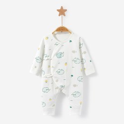 吉启萌 新生婴儿衣服春秋季出生初生打底0幼儿3月纯棉和尚薄款宝宝连体衣