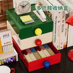 靠森 多巴胺桌面收纳盒抽屉式办公室书桌面收纳储物盒拼豆收纳桌面抽屉 多巴胺色桌面收纳盒3层