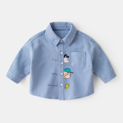 嘟嘟家 男童衬衫儿童纯棉长袖衬衣宝宝秋季衣服女童童装