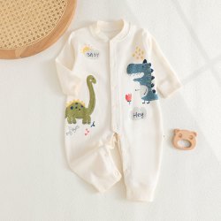 七贝乐 2026新生儿连体衣春秋新款纯棉男女宝宝无骨哈衣爬服婴儿衣服春装