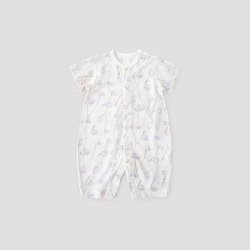 巴厘小猪 婴儿连体衣夏季短袖长裤薄款空调服睡衣宝宝哈衣莫代尔新生儿衣服