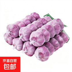 京喜 东东买菜金乡出口网兜太空蒜头紫红皮网兜大蒜5.0-5.5公分高端 1条  带箱重量0.5斤