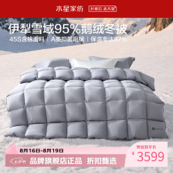 水星家纺 A类抑菌阻螨95%鹅绒冬被芯防钻绒秋冬羽绒被子 寒域静暖抗菌鹅绒冬被200cm×230cm