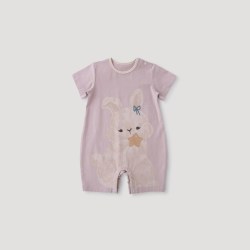 巴厘小猪 婴儿衣服夏薄款幼儿短袖哈衣小月龄超萌可爱外出服男女宝宝连体衣
