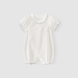 乖奇熊 婴儿短袖连体衣夏季薄款女宝宝睡衣居家服弹力可爱哈衣爬服