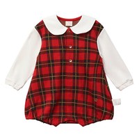 ETTOI 朗姿童装/ETTOI爱多娃宝宝格子长袖爬服新生婴儿外出服冬季新款