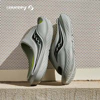saucony CRADLE 摇篮拖鞋女厚底缓震轻便居家户外凉拖男大码运动鞋 灰黑 38
