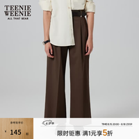 TEENIE WEENIE 小熊女装秋季美拉德棕色潮流时髦简约休闲长裤阔腿裤 棕色 L (170)