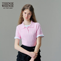TEENIE WEENIE 【老钱风】小熊针织短袖polo衫毛衣T恤女上衣