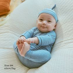 KONNY 新生儿竹纤维包屁衣打底裤扭结胎帽套装 三角哈衣