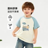 贝贝怡 儿童短袖t恤夏季男童新款薄款上衣纯棉卡通印花男童短袖