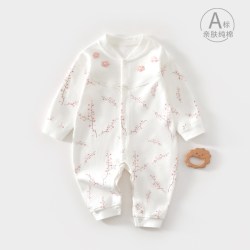 小聪熊 婴儿连体衣春秋季纯棉女宝宝秋装外出哈衣爬服a类公主风超萌可爱8