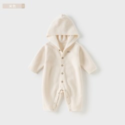 戴维贝拉 A类婴儿衣服抗静电爬服女宝抗菌连体衣秋装男宝哈衣
