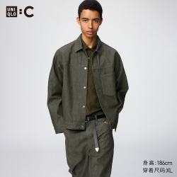优衣库 牛仔风格茄克男装女装合作款/外套夹克488726 57 深橄榄色 XS
