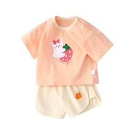 贝贝怡 女童夏季套装薄款小宝宝短袖纯棉婴儿衣服夏日套装男童夏装