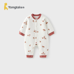 童泰婴儿连体衣秋冬季保暖宝宝衣服新生儿哈衣可爱爬服提花睡衣