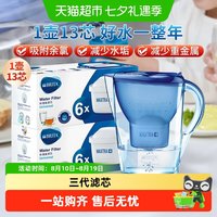 88VIP：碧然德 德国BRITA碧然德滤水壶净水器家用厨房自来水净水壶滤芯套装1壶13芯