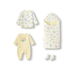 巴拉巴拉 童装新生儿用品大全初生婴儿衣服宝宝儿童满月礼四件装棉