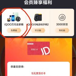 IQOO京东自营旗舰店 抽到5e卡
