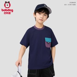 巴布豆 儿童短袖T恤帅气男孩夏薄款衣服SS男大童凉感半袖休闲上衣