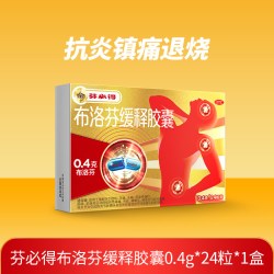 芬必得 布洛芬缓释胶囊0.4g发烧头疼止痛正品消炎痛经退烧止痛药