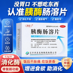 丹生 胰酶肠溶片0.3g*24片/盒 消化不良助消化药腹胀腹泻肠胃酶片