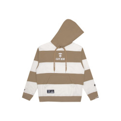 Aape 旗舰店男装秋冬猿颜字母刺绣拼接条纹潮流连帽卫衣3818XXH