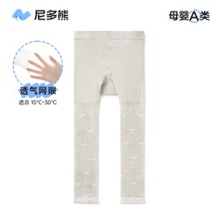 尼多熊 女童连裤袜春夏薄款宝宝春秋打底袜婴儿打底裤儿童白色裤袜