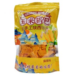 晖腾晖哥 陕西特产手工玉米锅巴西安回民街网红零食小吃粗粮花椒麻辣250g
