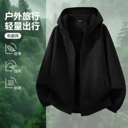 雪中飞 黑色冲锋夹克男女2026秋新款户外运动机能外套男士上衣PCD
