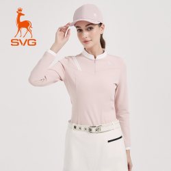 SUNVIEW GOLF svg高尔夫春季新款女装粉色长袖t恤运动上衣