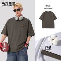 马克华菲 100%纯棉 短袖t恤男 重磅纯棉