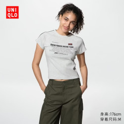 优衣库 Disney x F1® UT/短袖T恤女装印花T恤489256 02 浅灰色 M