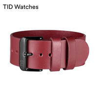 Tid Watches 酒红色黑扣双面皮革表带 10500144-D