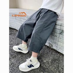 CAMKIDS 男童七分裤夏季休闲帅气中大童短裤夏装男孩宽松炸街裤子