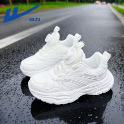 回力 童鞋秋季新款大童防水小白鞋皮面休闲鞋小清新潮跑鞋批发