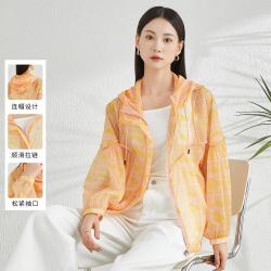 aoslo 夏季韩版长袖轻薄外套亮色时尚连帽百搭气质高级感外套女