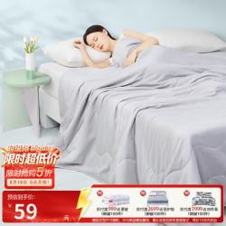 富安娜 家纺 被子秋冬春秋被抗菌被芯宿舍保暖单人双人四季被（优选） 芯梦夏凉被-灰 152*210cm