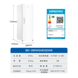 海尔 小红花套系290/335升立式小型无霜冷柜家用冷冻冰箱冰柜