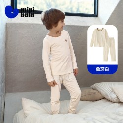 迷你巴拉 巴拉男女童内衣套装棉软柔弹保暖打底秋衣秋裤2026秋冬