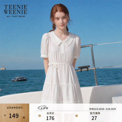 TEENIE WEENIE 娃娃领蕾丝 A字连衣裙 白色 M