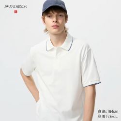 优衣库 快干POLO衫/短袖/条纹饰边优衣库男装女装合作款/T恤485564