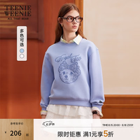 TEENIE WEENIE 熊头刺绣 女士卫衣 蓝色 L