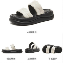 达芙妮 女时装凉鞋夏季时尚休闲单鞋气质百搭中跟粗跟鞋子优雅凉鞋