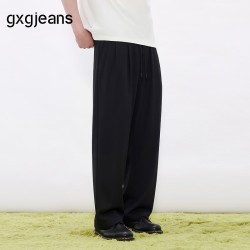 gxgjeans 【限时五折】 美式宽松直筒卫裤休闲长裤 黑色