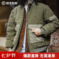 马登 工装M51战术热舱夹克男士短款棉服美式复古衔缝保暖棉衣外套男冬 军绿色 L
