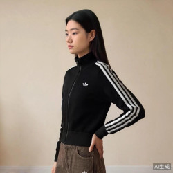 adidas 滔搏adidas阿迪达斯三叶草女子KNIT FB TT夹克外套KS7366