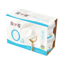 简爱 0%蔗糖酸奶130g*4杯 天然乳蛋白 无蔗糖酸奶
