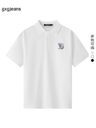 gxgjeans 【限时五折】 美式翻领刺绣短袖POLO衫 白色