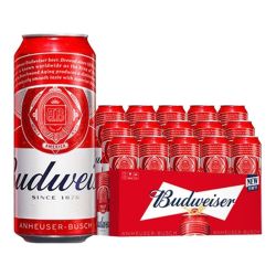 百威 啤酒552ml*15听红罐轻奢黄啤口感清爽拉格整箱